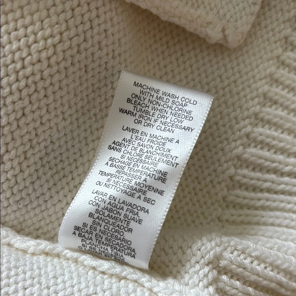 MICHAEL Michael Kors Cream Cardigan Sweater Long Knit - Picture 4 of 5